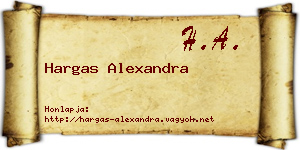 Hargas Alexandra névjegykártya